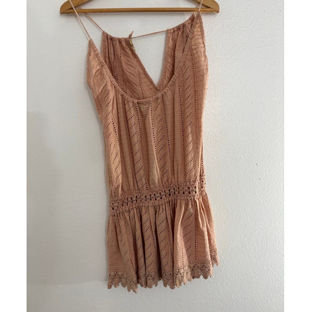 MELISSA ODABASH Cotton Dress Pink Solid Knit Short Sleeveless Women Size L
